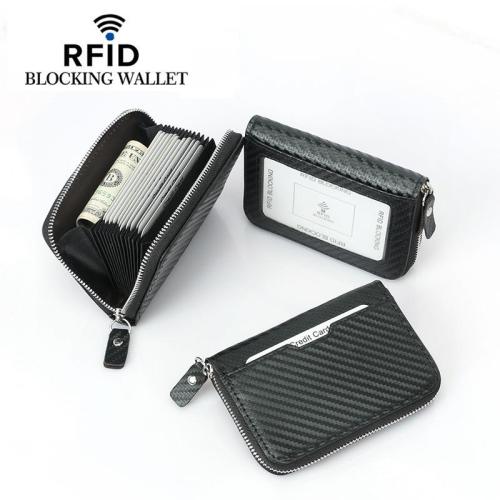 RFID Safe Men's Microfiber Leather Accordion Wallets Anti-Theft Short Wallet Credit Card Purse Holder Wallets For man