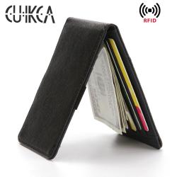 HF012 Business Money Clip Elastic Wallets Card Holder RFID Wallet Money Clip Wallets Leather Men Credit Card Holder