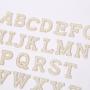 Keymay RTS Lightweight Personalized Varsity Self Adhesive Embroidered Letter Patch Sticker Patch Rhinestone Pearl Letter Patches