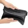 Custom Logo High Quality Luxury Leather Men Envelope Purse Fashion Designer Wristlets Bags Clutch Wallet for Men