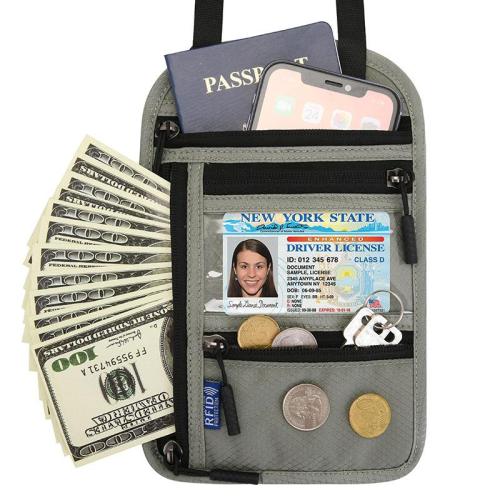KBW039 2023 Hot Selling  Neck Hanging Passport Bag RFID Messenger Bag Shoulder Bag Overseas Ticket Certificate Protection Cover