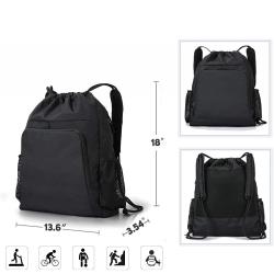 Gelory Drawstring Backpack Nylon Sports Gym Waterproof String Bag Cinch Sack Gymsack for Men Women