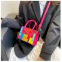 2022 Colorful Tote Bag with Zipper Closure for Lady Fashion Women Handbags PU Leather Cross Body Purse