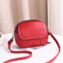 Bolsos New Fashion Student Mobile Phone Single Shoulder Bag Simple Ladies Small Round Bag Pu Pure Color Zipper Crossbody Bag