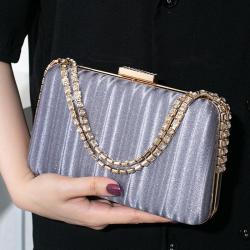 New Ladies Evening Bag Diamond Handbags Women Banquet Dinner Clutch Bag Chain Small Square Bag