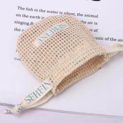 Custom Logo Printing Cotton Mesh Drawstring Bag For Soap Small Cosmetic Mesh Soap Pouch