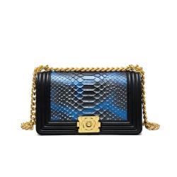 2024 Custom Snake Genuine Leather Sling Bag For Women Luxury Crossbody Chain