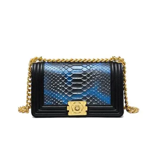 2024 Custom Snake Genuine Leather Sling Bag For Women Luxury Crossbody Chain
