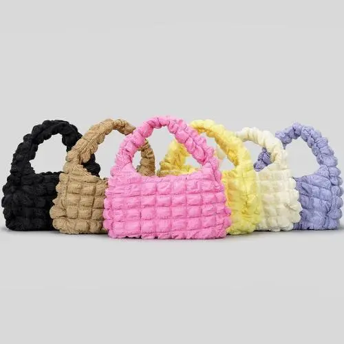 2024 Custom Quilted Wrinkle Shoulder Hobo Bag For Women Dumpling Design