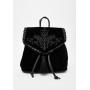 Hot Sale dark style velvet embroidery backpack custom punk drawstring tassel Backpack