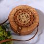 2024 Handmade Round Rattan Woven Straw Beach Bag Summer Fashion Beach Classic Stylish Women Messenger Bags Girls Small Handbag