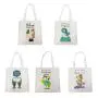 eco-friendly Plain Printed tote bag Canvas Weekend Pockets Grocery Reusable Shoulder Washable Foldable Cotton Anime Tote Bag