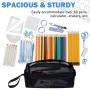Gelory Black Large Capacity Transparent Mesh Zipper Large Pencil Case Pouch Custom Zip Mesh Makeup Pencil Bag