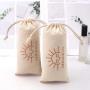 Custom Logo Printing Organic Small Cotton Sunscreen Cosmetic Packing Drawstring Bag Recycled Soild Gift Cotton Muslin Pouch