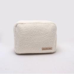Keymay RTS Fast Shipping S M L Xl Multi-color Custom Logo Women Winter Teddy Makeup Bag Cosmetic Plush Bag Girls Sherpa Pouch