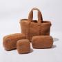 Autumn Winter Ladies Purse Wallet Terry Cloth Clutch Bag Soft Plush Cosmetic Pouch Unique Fluffy Furry Makeup Bag