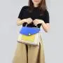 Trendy Design Color Contrast Ladies Handbags Mini Fashionable Flap Handbag Top Handle Bag