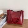 Women's Large Capacity Pure Color PU Leather Crossbody Shoulder Bag Fashionable Bolsas para Mujer