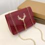 New Design Korean Fashion Small Square Bag 2024 Ladies Cross Shoulder Bag Women's Pu Leather Sling Chain Bag