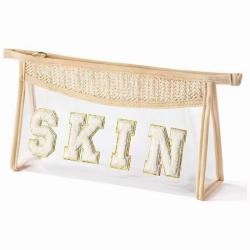 Travel-Friendly Transparent Makeup Bag With Letters TSA Approved Toiletry Organizer for On-the-Go Essentials