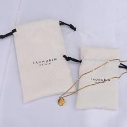 Custom Logo Printing Suede Jewelry Pouch Drawstring Bag Small Gift Lipstick Jewelry Packing Suede Pouch