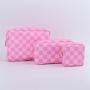 Keymay RTS Multi-color Portable Large Capacity Inner Pocket Waterproof Pink Makeup Bag Letter Cosmetic Bag Nylon Zipper Pouch