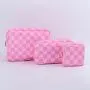 Keymay RTS Multi-color Portable Large Capacity Inner Pocket Waterproof Pink Makeup Bag Letter Cosmetic Bag Nylon Zipper Pouch