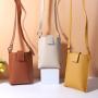 Wholesale Summer New Fashion Lady's Multi-Layer Solid Color Mini Mobile Phone Bag for women Soft Leather Simple Design