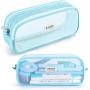 Gelory School Children Student Pen Stationery Organizer Zipper Pencil Case Bag Mesh Pencil Pouch