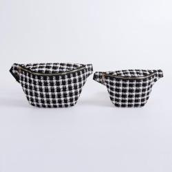 Classic Tweed Waist Bags Women Winter Fanny Packs Girls Ladies Crossbody Chest Belt Bag Bumbags Black Durable Plaid Waist Bag