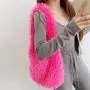 New Plush Shoulder Bag Faux Fur Hobo Bag Large Capacity Marshmallow Macaroon Color Handbag Fashion Bags