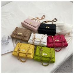 Diamond Lattice Ladies Handbags Women Bag Pure Color Shoulder Crossbody Bag Pu Leather Fashion Women Bags JY220910