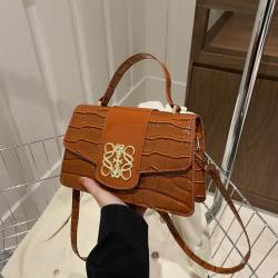 Fashion ladies luxury exquisite small square bag retro lock crocodile pattern handbag crossbody bag Shoulder bag