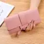 Hot Selling Women's Wallet Ladies Long Trifold Flap Coin Purse Multifunctional Card Bag Buckle Leather Wallet Coin Purse