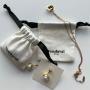 Custom Logo Printed Drawstring Cotton Canvas Jewelry Bag Small Canvas Gift Jewelry Pouch