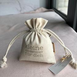 Cheap Custom Printed Promotional Muslin Cotton Drawstring Bag With Paper Tag