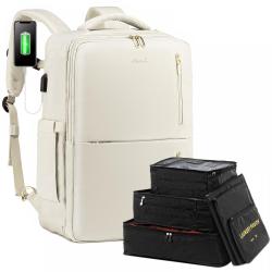 Expandable Waterproof large Laptop Backpack Business Luggage Suitcase with 6 Packing Cubes TSA-friendly Travel Backpack Unisex