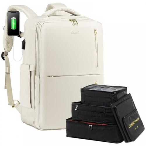 Expandable Waterproof large Laptop Backpack Business Luggage Suitcase with 6 Packing Cubes TSA-friendly Travel Backpack Unisex