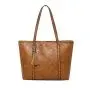 OEM1002  Women Handbag New Fashion Design Shoulder Bag with Tassel PU Leather Solid Large Tote for Shopping Storage Bag