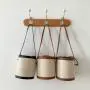 2024 New Design Simple Canvas  Bucket Bag Ladies Hand Shoulder Bag Coffee Brown Black Bucket Bag For Ladies