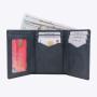 Minimalist trifold wallet rfid blocking oil wax top grain leather wallet for men with custom hot stamp logo for free