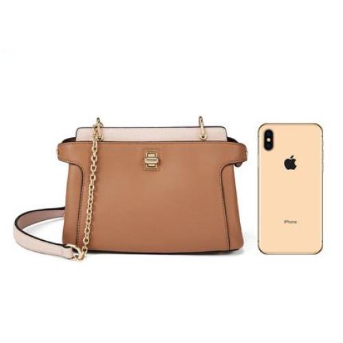 2022 New Popular Vegan Pu Leather Cross Bags Women High Quality Brown Casual Chain Shoulder Bag Handbags Ladies