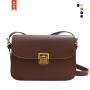 Korean Style Shoulder Bag Trendy Small Square Leather Bag Pure Color Handbag For Women
