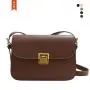 Korean Style Shoulder Bag Trendy Small Square Leather Bag Pure Color Handbag For Women