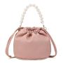 2024 Pearl Handheld Cloud Bag Versatile Lady's Crossbody Fresh Water Bucket Bag Fashionable Women's Shoulder Bag Handmade