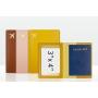 HR242 Gold Stamping Multi-color Aircraft Pattern Leather Passport Bag Hand Sewn PU Passport Clip Adjustable Logo Passport Cover