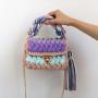 Taschen Hand Hook Knitting  Handbag  Finished Woolen Chains Hand Woven Bag Magnetic Button Crossbody Bag for Fashion