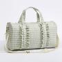 Spring Season Wholesale Manufacturer New Stock Cute Gingham Ruffle Handbags Travel Bag Duffle Girls Ladies Ruffle Duffle Bags
