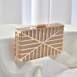 Wholesale chain shoulder bag women handbags fashion gold glitter box evening bags supplier new metal clutch bag pochette femme