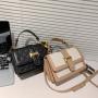Trendy Lady Designer Bag Two Color Grid Flap Pattern Cross Body Purse Women Golden Hardware & Chain Strap Sling Messenger